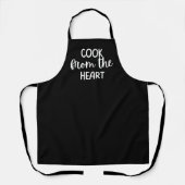 Zwarte ‘Kook Met Hart’ Dames Klassieke Cadeau Schort (Voorkant)