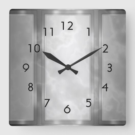 Zwarte Koolkoolmarmer-panelen Vierkante Klok (Voorkant)