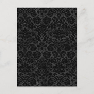 Zwarte koolstof Damask Briefkaart