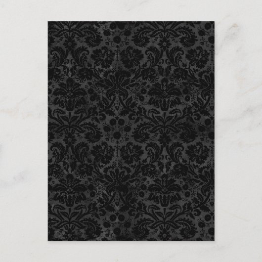 Zwarte koolstof Damask Briefkaart (Voorkant)