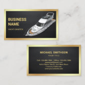 Zwarte koolstof - Goud Luxejacht charter Visitekaartje (Voorkant / Achterkant)