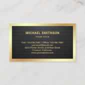 Zwarte koolstof - Goud Luxejacht charter Visitekaartje (Achterkant)