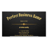 Zwarte koolstof goudlegant luxe unieke luxe magnetisch visitekaartje (Voorkant)