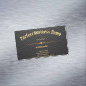 Zwarte koolstof goudlegant luxe unieke luxe magnetisch visitekaartje (Voorbeeld)