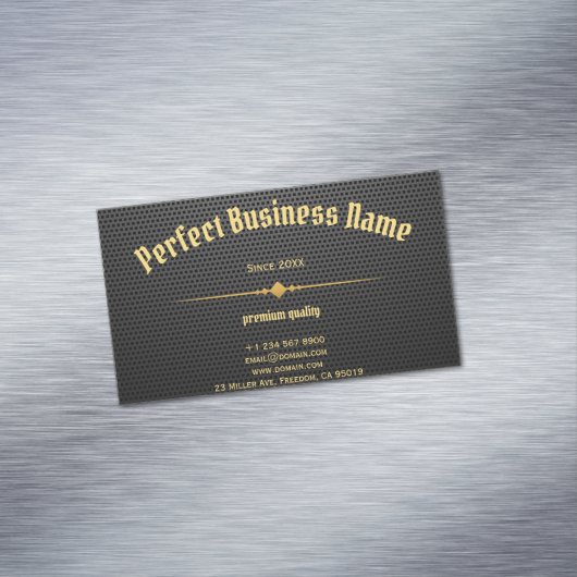 Zwarte koolstof goudlegant luxe unieke luxe magnetisch visitekaartje (Voorbeeld)