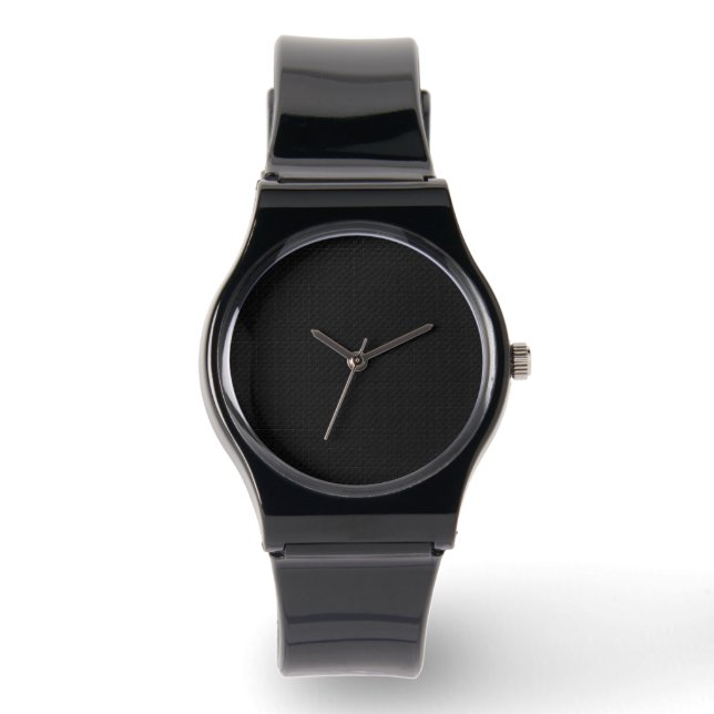 Zwarte Koolstof Micro Tech Textuur met Strakke Ste Horloge (Voorkant)
