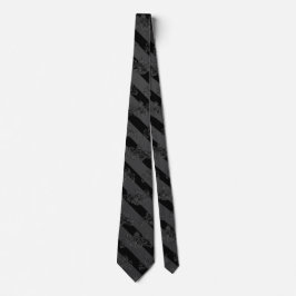Zwarte koolstof Tuxedo Stripe Black Lion Embleem Stropdas