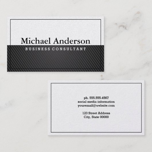 zwarte koolstof | Wit Visitekaartje (Voorkant / Achterkant)