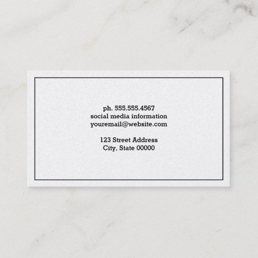 zwarte koolstof | Wit Visitekaartje (Achterkant)