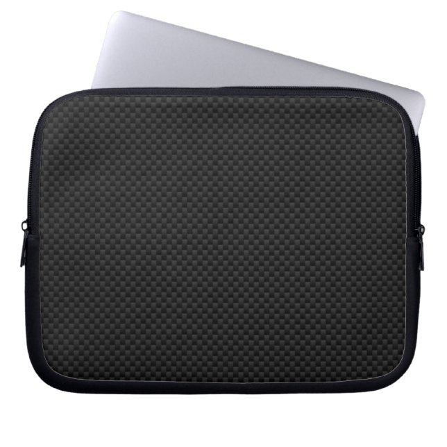 Zwarte koolstofvezel, afdrukdecor laptop sleeve (Voorkant)