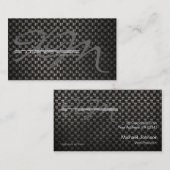 Zwarte koolstofvezel getextureerd visitekaartje (Voorkant / Achterkant)