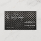 Zwarte koolstofvezel getextureerd visitekaartje (Achterkant)