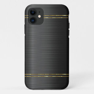 Zwarte koolstofvezel met gouden accent Case-Mate iPhone case