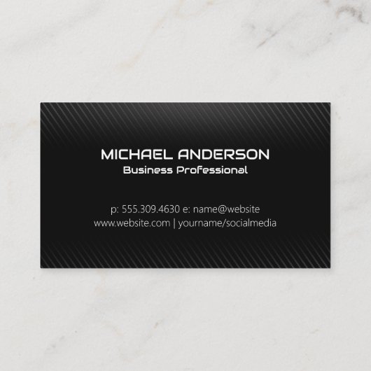 Zwarte koolstofvezel | Monogram | Lux Visitekaartje (Achterkant)