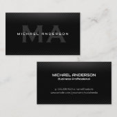Zwarte koolstofvezel | Monogram | Lux Visitekaartje (Voorkant / Achterkant)