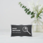 Zwarte koolstofvezel Privé rechercheur Visitekaartje (Staand voorkant)