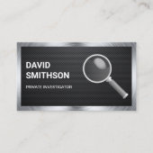 Zwarte koolstofvezel Privé rechercheur Visitekaartje (Voorkant)