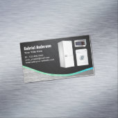 Zwarte koolstofvezel Stalen thuisapparaten Reparat Magnetisch Visitekaartje (Voorbeeld)