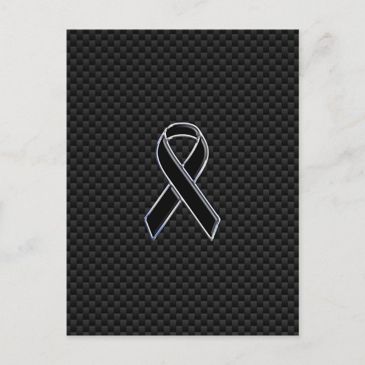 Zwarte koolstofvezel voor lintbewustzijn briefkaart (Voorkant)