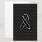 Zwarte koolstofvezel voor lintbewustzijn briefpapier (Voorkant / Achterkant)