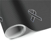 Zwarte koolstofvezel voor lintbewustzijn cadeaupapier (Rol Hoek)