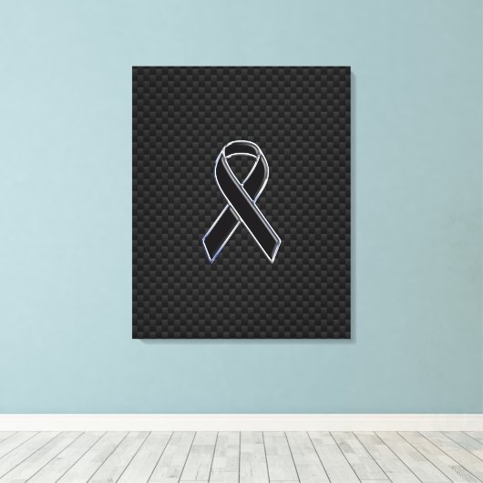 Zwarte koolstofvezel voor lintbewustzijn canvas afdruk (Insitu (Houten vloer))