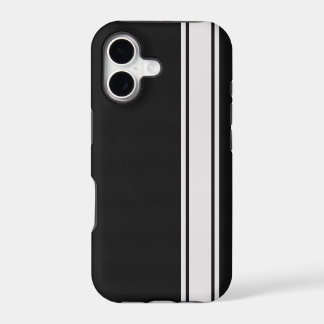 Zwarte koolstofvezel & White Stripe iPhone 5 Hoesj