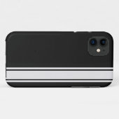 Zwarte koolstofvezel & White Stripe iPhone 5 Hoesj Case-Mate iPhone Case (Achterkant (horizontaal))
