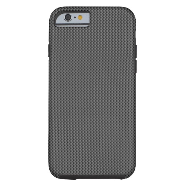 Zwarte koolstofvezelbasis Case-Mate iPhone case (Achterkant)