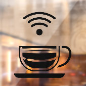 Zwarte Kop Koffie Gratis WI-FI Netwerk Raamsticker (Vel 2)