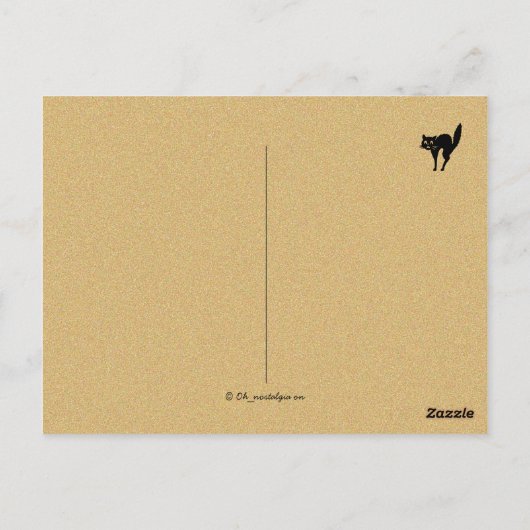 zwarte kop met aangepaste tekst met Banjo Hallowe Briefkaart (Achterkant)