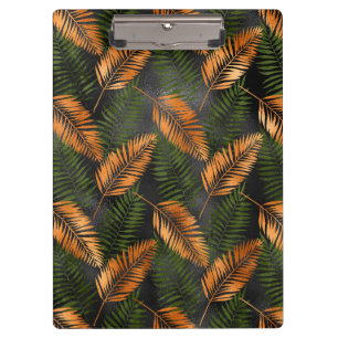 Zwarte Koper Bruine Palmboomblad Glam Tropisch Klembord