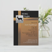 Zwarte, koperen en zilveren herten uitnodiging 2 (Staand voorkant)