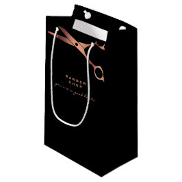 Zwarte Koperen Schaar Logo Zakelijk Klein Cadeauzakje