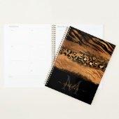 Zwarte koperen schrift met monogram in goud planner (Display)