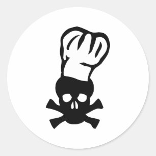 zwarte kopkok ronde sticker