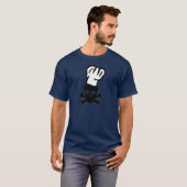 zwarte kopkok t-shirt (Voorkant volledig)