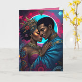 Zwarte Koppel Lege Wenskaart Kaart (Gele Bloem)