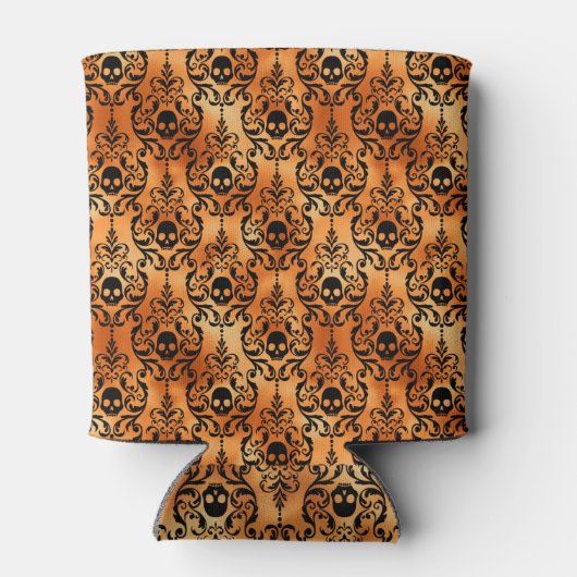 Zwarte koppen van het keizerschilderpatroon blikjeskoeler (Achterkant)