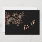 Zwarte koppervlakte | Gothic Wedding RSVP Kaart (Achterkant)