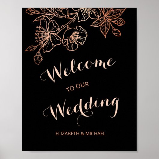 Zwarte koppervlakte | Gothic Wedding Welcome Poster (Voorkant)