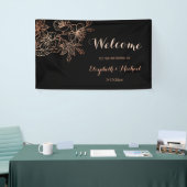 Zwarte koppervlakte | Gothic Wedding Welcome Spandoek (Beurs)