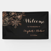 Zwarte koppervlakte | Gothic Wedding Welcome Spandoek (Horizontaal)