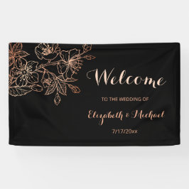 Zwarte koppervlakte | Gothic Wedding Welcome Spandoek