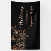 Zwarte koppervlakte | Gothic Wedding Welcome Spandoek (Verticaal)