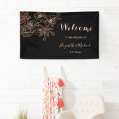 Zwarte koppervlakte | Welkom Gothic Wedding Spandoek (Insitu)