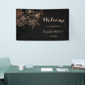 Zwarte koppervlakte | Welkom Gothic Wedding Spandoek (Beurs)
