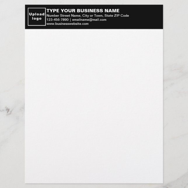 Zwarte koptekst van Business Letterhead Briefhoofd (Voorkant)