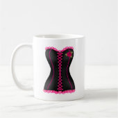 Zwarte korset Roze roos Koffiemok (Links)