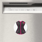 Zwarte korset Roze roos Magneet (Insitu (Vaatwasser))